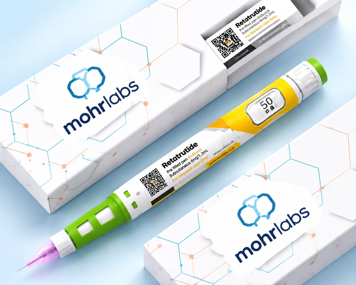 SlimPen research products and branded packaging